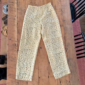 Vintage 100% Silk Animal Print High Waisted Pants